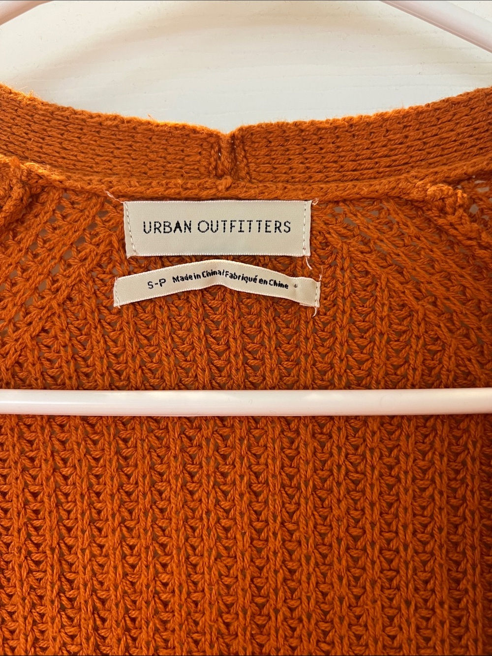 Urban Outfitters Burnt Orange Open-Front Chunky Knit Cardigan - Picture 2 of 7